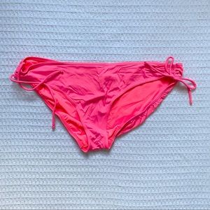 GapBody classic side tie bikini bottom neon coral pink size XL NWOT